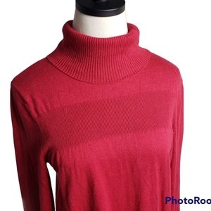J. Jill turtleneck Sweater M Sheered Bodice Transitional  Luxury Blend Academia